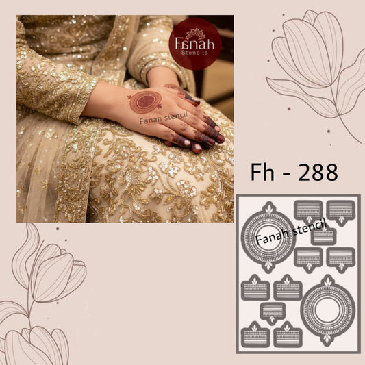 Fanah henna stencil FH-288 (both hands)