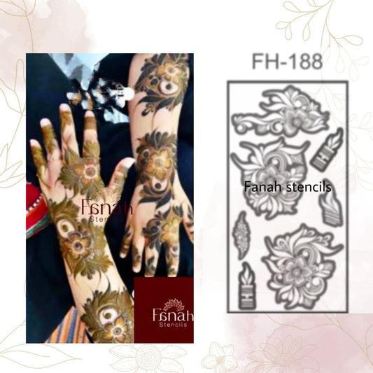 Fanah henna stencil Fh-188 (Single hand)