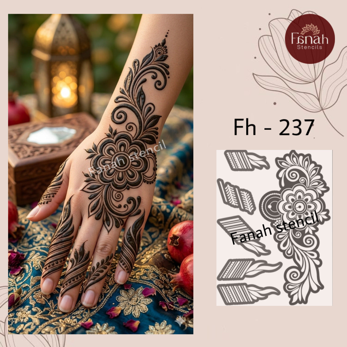 Fanah Henna Stencil FH-237