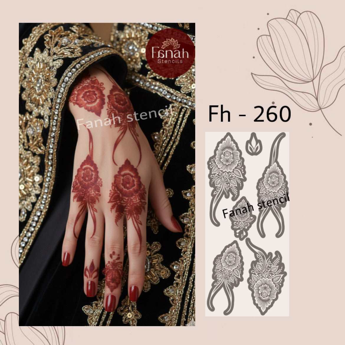 Fanah Henna Stencil FH-260