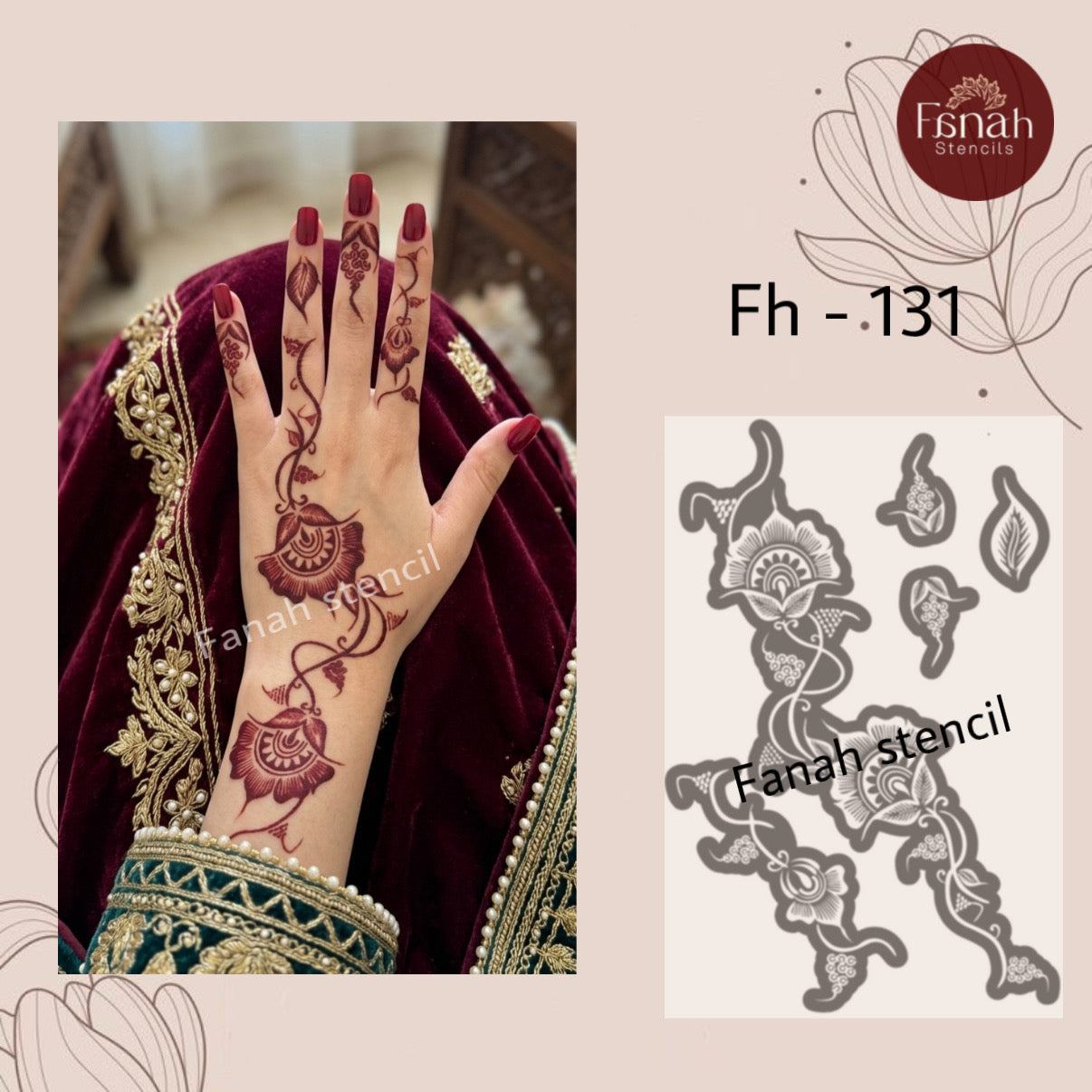 Fanah Henna Stencil FH-131