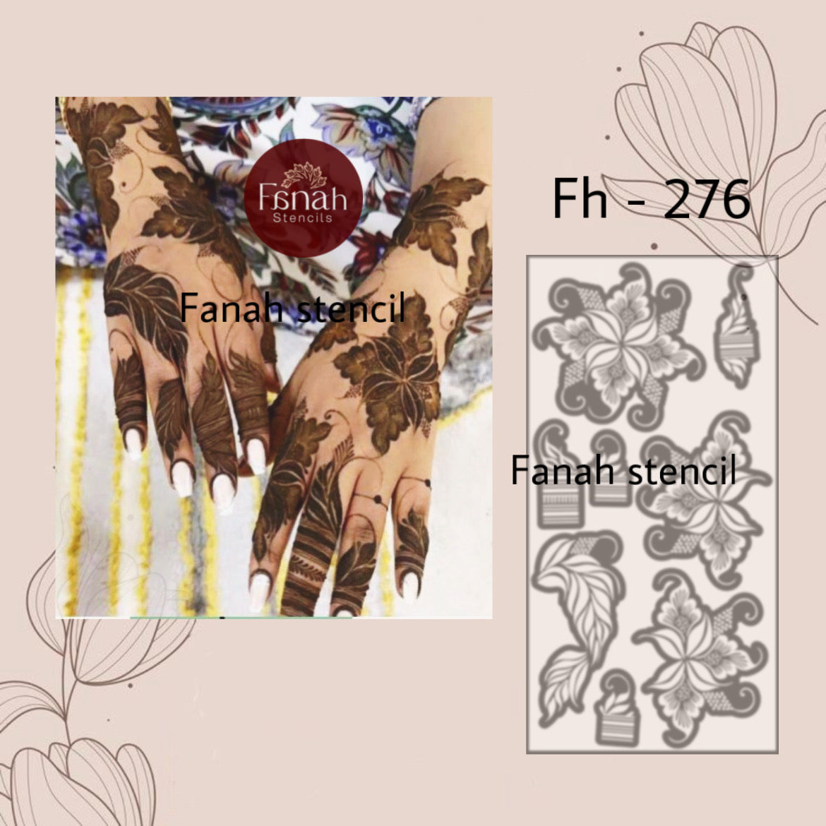 Fanah Henna Stencil FH-276 (single hand)