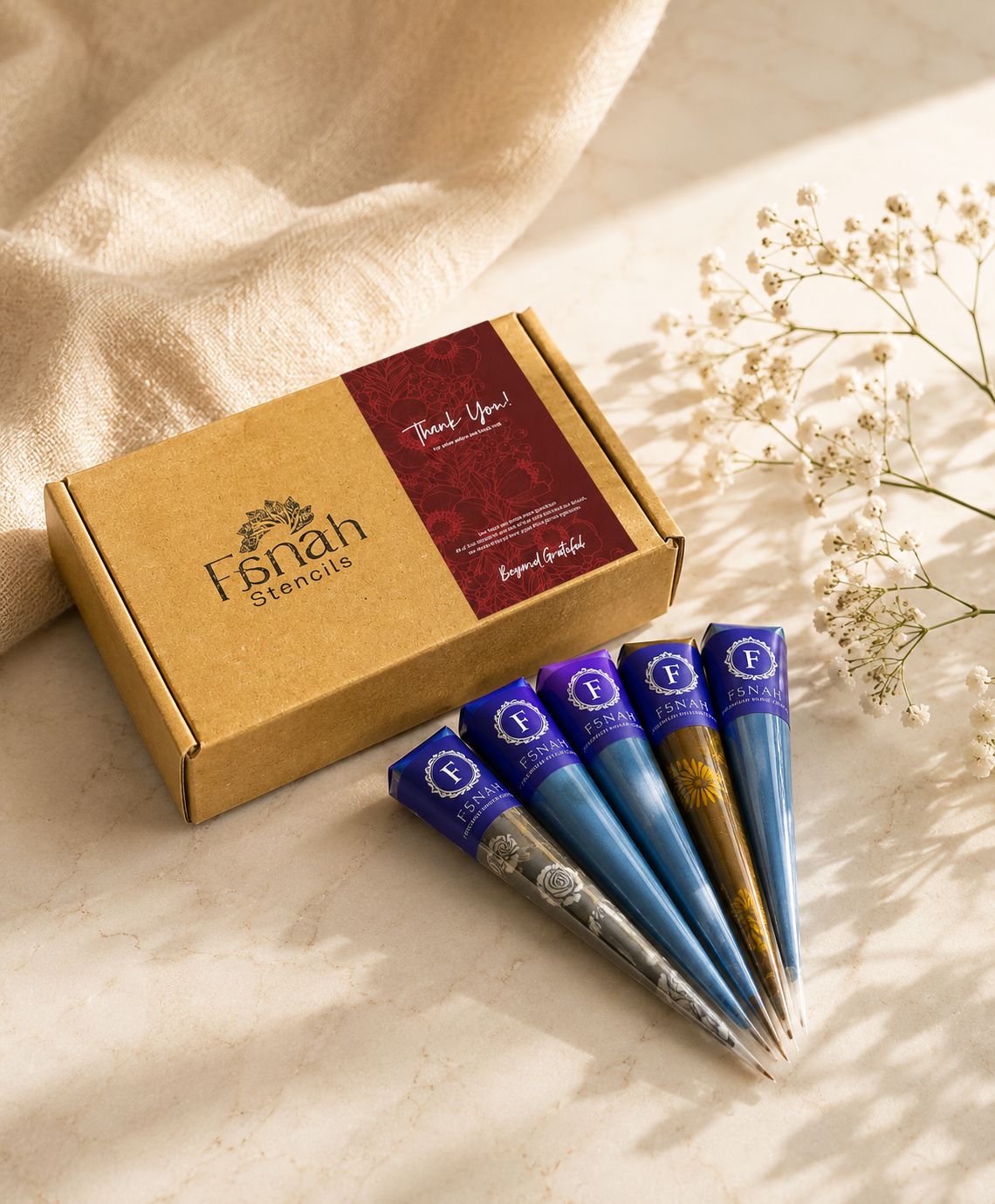 Box of 5 Organic Henna Cones
